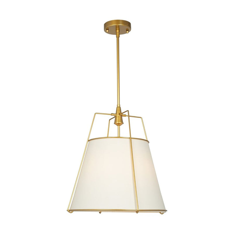 Artcraft Pullman 3 Light Pendant, Brass/Cream