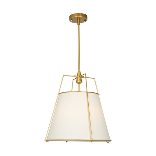 Artcraft Pullman 3 Light Pendant, Brass/Cream