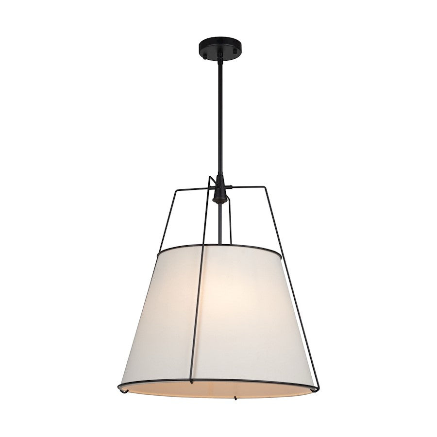 Artcraft Pullman 4 Light Pendant, Black/Cream - SC13364BK