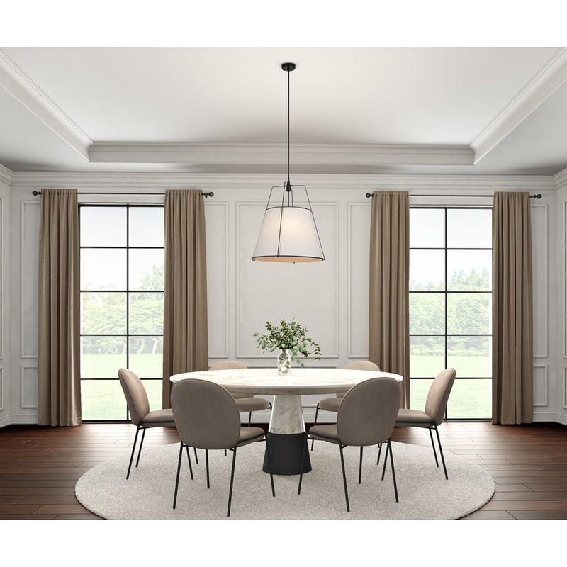 Artcraft Pullman 4 Light Pendant, Black/Cream
