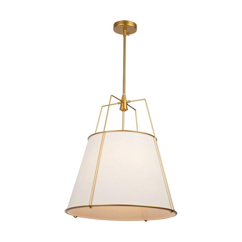 Artcraft Pullman 4 Light Pendant, Brass/Cream