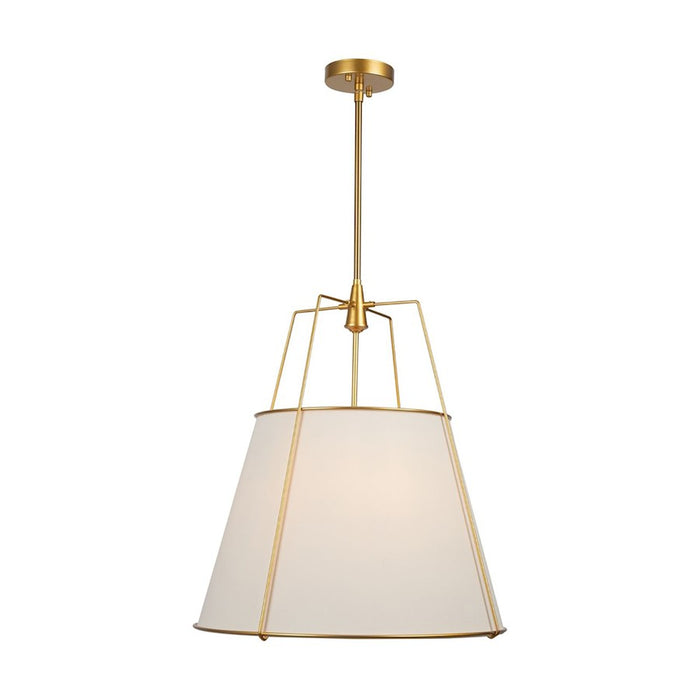 Artcraft Pullman 4 Light Pendant, Brass/Cream