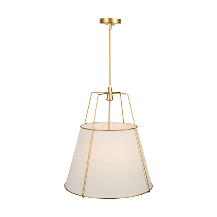 Artcraft Pullman 4 Light Pendant, Brass/Cream