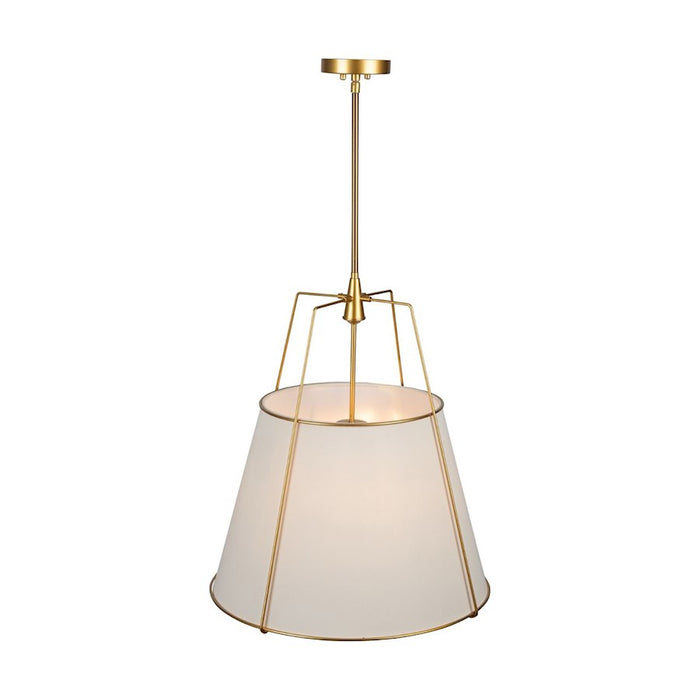 Artcraft Pullman 4 Light Pendant, Brass/Cream