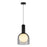 Artcraft Juna 1 Light Pendant, Black/Smoke/White