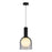 Artcraft Juna 1 Light Pendant, Black/Smoke/White