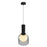 Artcraft Juna 1 Light Pendant, Black/Smoke/White