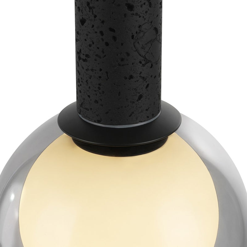 Artcraft Juna 1 Light Pendant, Black/Smoke/White