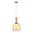 Artcraft Juna 1 Light Pendant, Brass/Amber/White