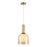 Artcraft Juna 1 Light Pendant, Brass/Amber/White
