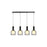 Artcraft Juna 4 Light Pendant, Black/Smoke/White