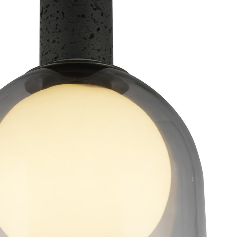 Artcraft Juna 4 Light Pendant, Black/Smoke/White