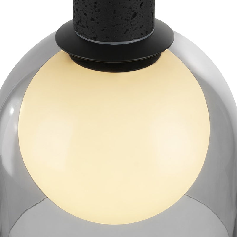 Artcraft Juna 4 Light Pendant, Black/Smoke/White