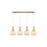 Artcraft Juna 4 Light Pendant, Brass/Amber/White