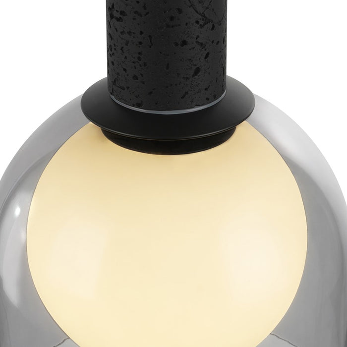 Artcraft Juna 6 Light Pendant, Black/Smoke/White