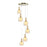 Artcraft Juna 6 Light Pendant, Brass/Amber/White