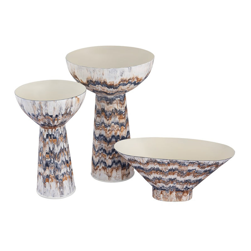 Atlas Lighting Adler 15in Amber Metal Decorative Bowl | Transitional Centerpiece | Living Room & Entryway Decor | 15.5 x 8 x 6.5 in | Model AC11011-02