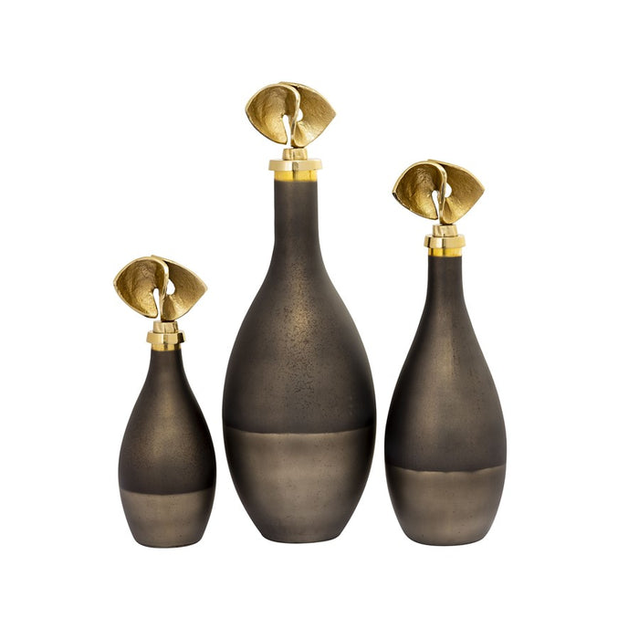 Atlas Lighting Aimee Bottle Set of 3, Metallic Brown