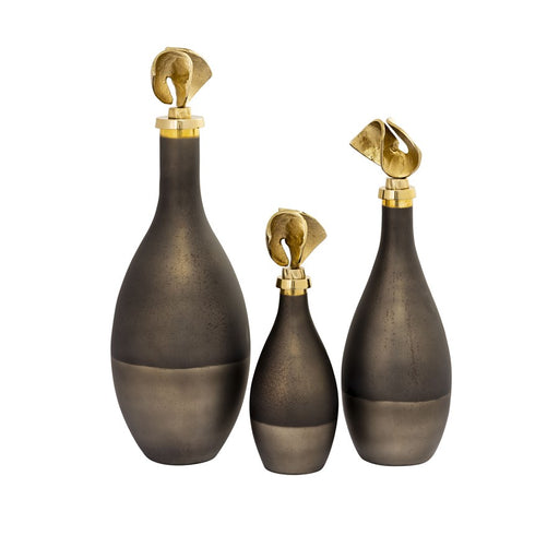 Atlas Lighting Aimee Bottle Set of 3, Metallic Brown