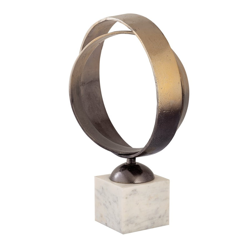 Atlas Lighting Alena Sculpture | Bronze Ombre Metal with White Marble Base | Bookshelf & Tabletop Decor | 12.5 x 6 x 18.5 in | Model AC11022-01