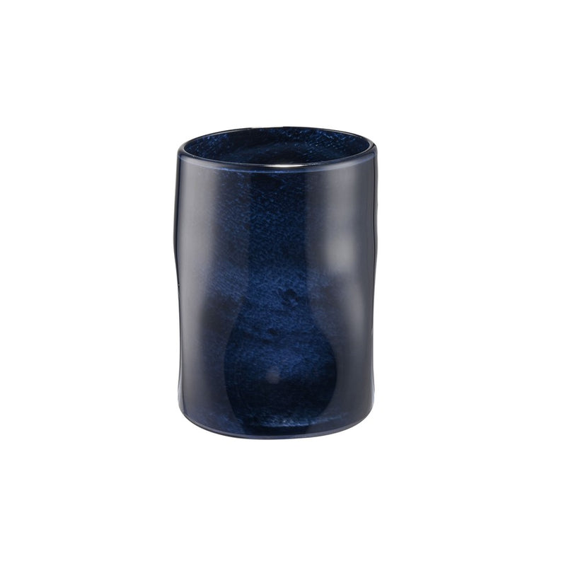 Atlas Lighting Alina Medium Vase | Navy Glass | Fresh Flowers & Modern Sculpture | 6.5 x 6 x 8 in | Model AC11024-02