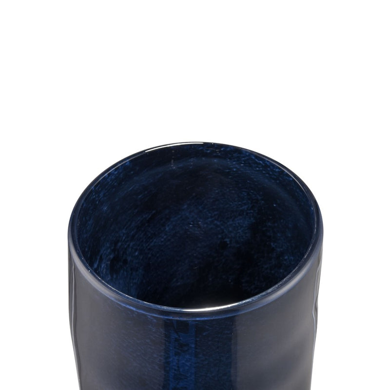 Atlas Lighting Alina Medium Vase | Navy Glass | Fresh Flowers & Modern Sculpture | 6.5 x 6 x 8 in | Model AC11024-02