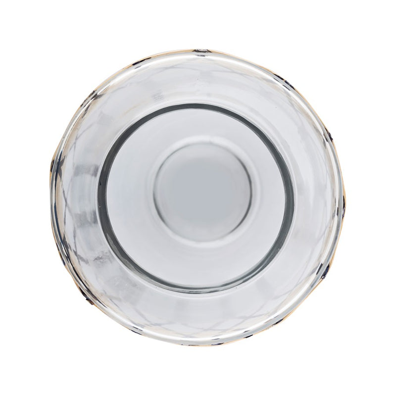 Atlas Lighting Alys Small Vase | Natural Rattan and Clear Glass | Coastal Living Room & Entryway Decor | 10 x 10 x 9.75 in | Model AC11030-01