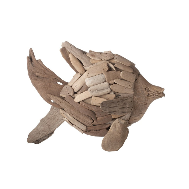 Atlas Lighting Angel Fish Decorative Object | Natural Driftwood Wood Sculpture | Coastal Living Room & Shelf Decor | Model AC11037-01
