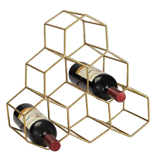 Atlas Lighting Angular Study Wine Rack, Gold