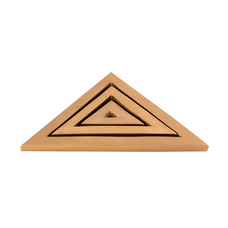 Atlas Lighting Ara Object Set of 3 | Gold Metal Decorative Triangles | Shelf & Tabletop Accent | 10 x 17 x 7 in | Model AC11044-01S