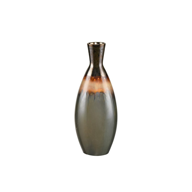Atlas Lighting Arne Small Vase | Brown Reactive Earthenware | Living Room & Entryway Decor | 5.25 x 5.25 x 13.75 in | Model AC11055-01