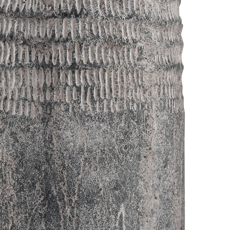 Atlas Lighting Ashe Large Vase | Antique Dark Gray Earthenware | Living Room & Entryway Decor | 6.75 x 6.75 x 15.5 in | Model AC11057-02