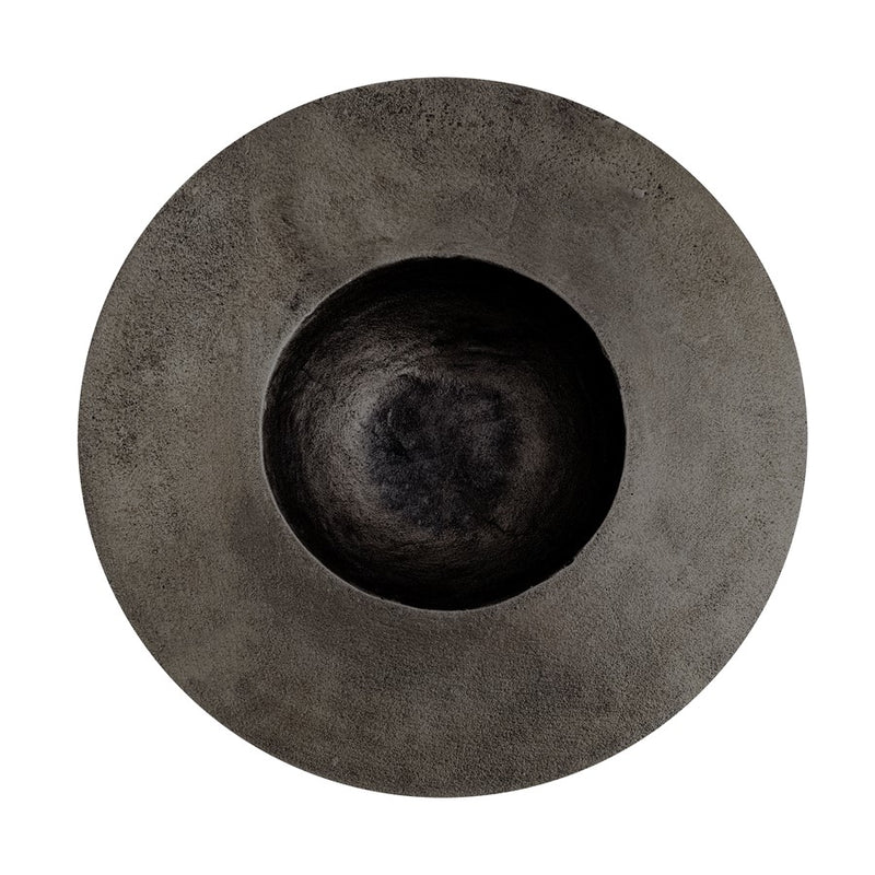 Atlas Lighting Barish 16in Round Decorative Plate | Black Hammered Metal | Wall Hanging & Entertaining | 16 x 16 x 3 in | Model AC11072-02