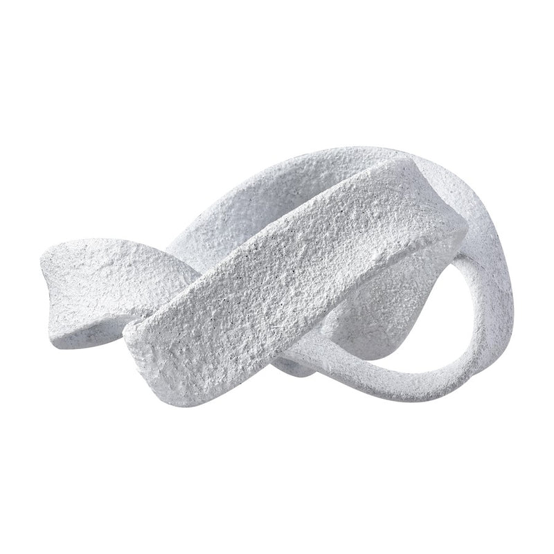 Atlas Lighting Baze Object | Textured White Composite Twisted Sculpture | Shelf & Tabletop Decor | 13.25 x 11 x 6.75 in | Model AC11079-01