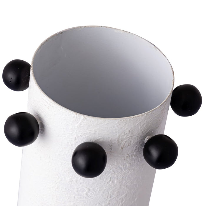 Atlas Lighting Beaded Vase Set of 2, Plaster White