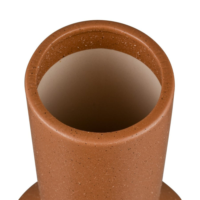 Atlas Lighting Belen Medium Vase | Rust Earthenware Modern Sculpture | Living Room & Entryway Decor | 6 x 6 x 14 in | Model AC11085-01