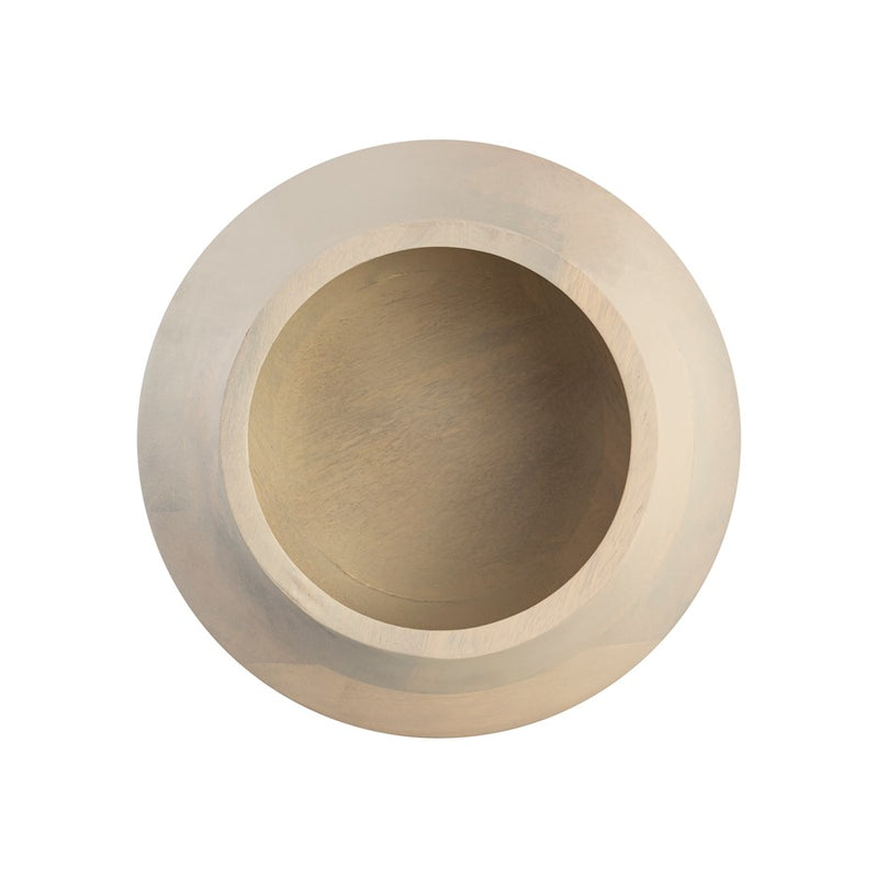 Atlas Lighting Belle Bowl | Bleached Mango Wood Whitewash | Coffee Table & Entryway Catchall | 10.5 x 10.5 x 4.5 in | Model AC11087-01