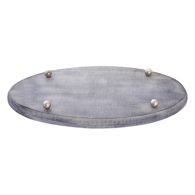Atlas Lighting Bennett Tray | Graywash Mango Wood with Nickel Feet | Coffee Table & Entryway Organizer | 13.75 x 7 x 1 in | Model AC11092-01