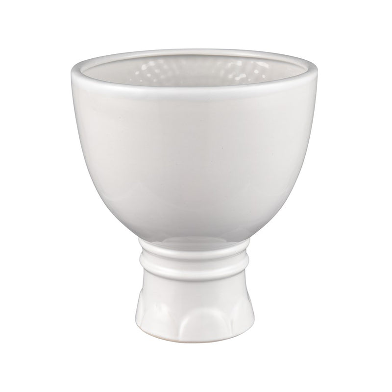 Atlas Lighting Bette Vase | White Earthenware with Gold Accents | Living Room & Entryway Decor | 7.25 x 7.25 x 8 in | Model AC11100-01