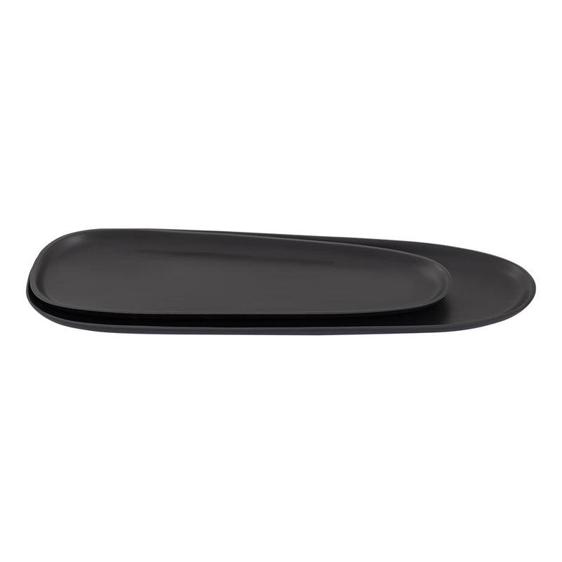 Atlas Lighting Blain Tray Set of 2 | Matte Black Metal Nesting Serving Trays | Coffee Table & Kitchen Organizer | Model AC11104-01S