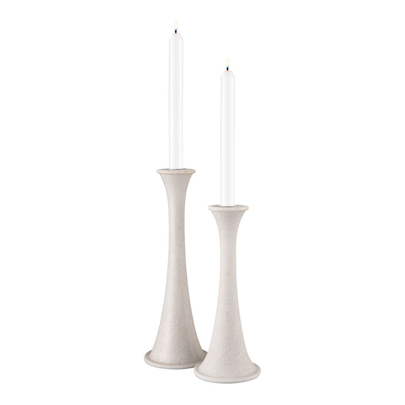 Atlas Lighting Bonnie Candleholder Set of 2 | Alabaster Composite | Dining Room & Mantel Decor | 4.25 x 4.25 x 12.5 in | Model AC11111-01S