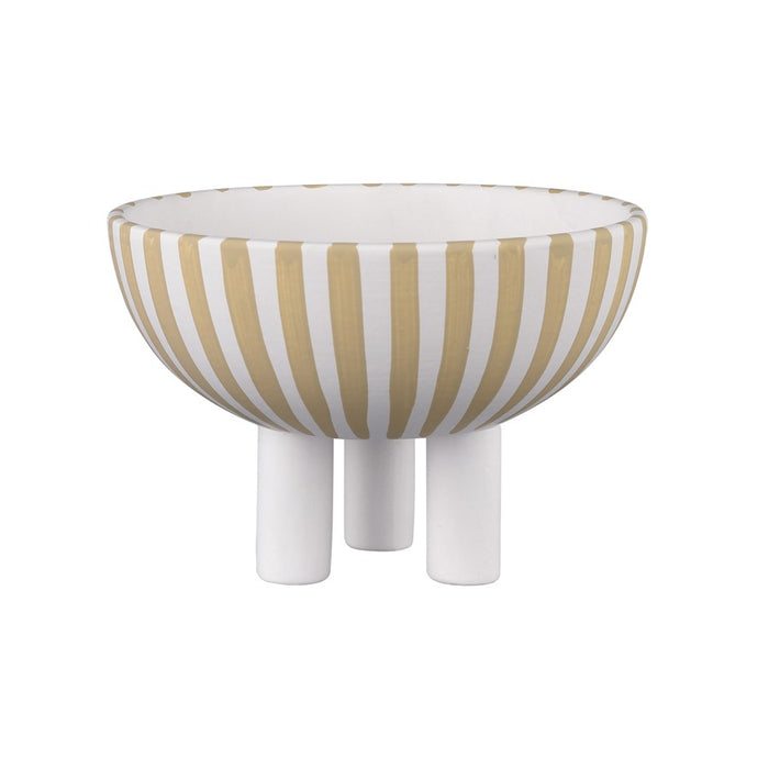 Atlas Lighting Booth Large Striped Bowl, White