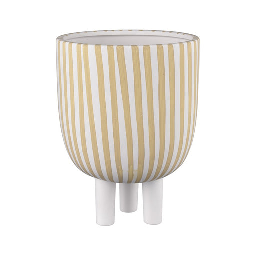 Atlas Lighting Booth Striped Vase, White