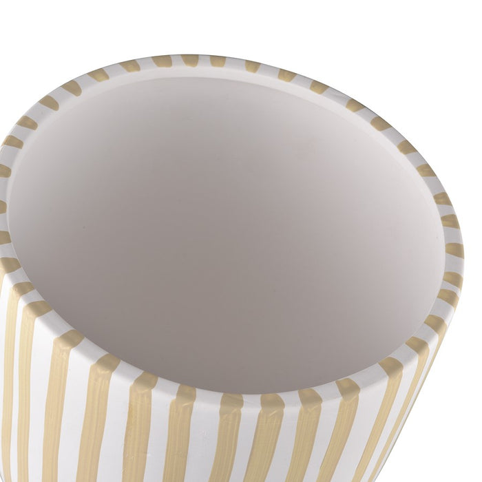 Atlas Lighting Booth Striped Vase, White