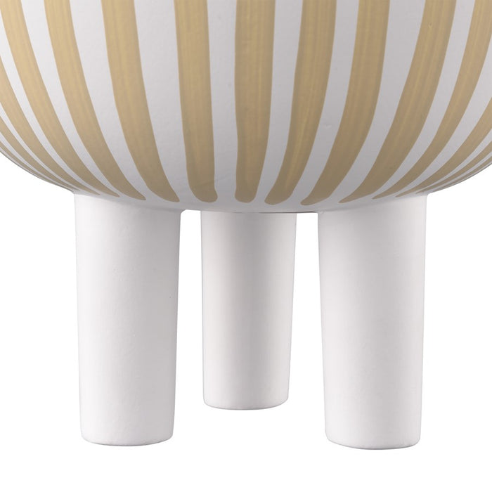 Atlas Lighting Booth Striped Vase, White