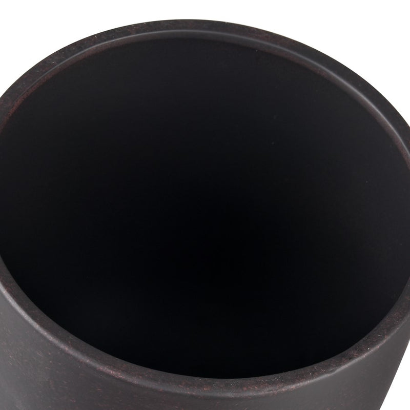 Atlas Lighting Booth Vase | Modern Matte Black Earthenware | Living Room & Entryway Decor | 8 x 8 x 10.25 in | Model AC11114-02