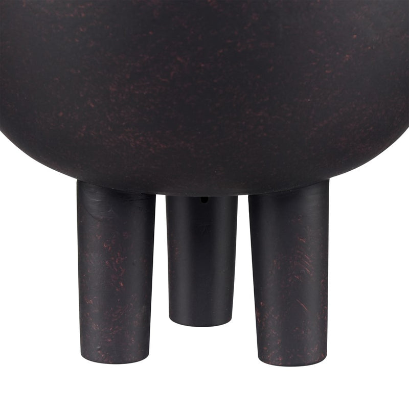 Atlas Lighting Booth Vase | Modern Matte Black Earthenware | Living Room & Entryway Decor | 8 x 8 x 10.25 in | Model AC11114-02