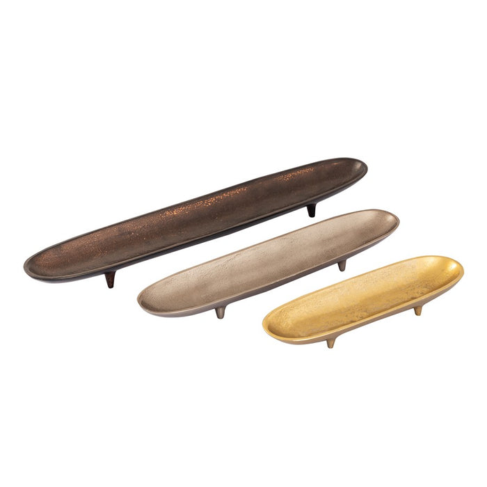 Atlas Lighting Bosco Tray, Set of 3, Nickel Brass/Bronze