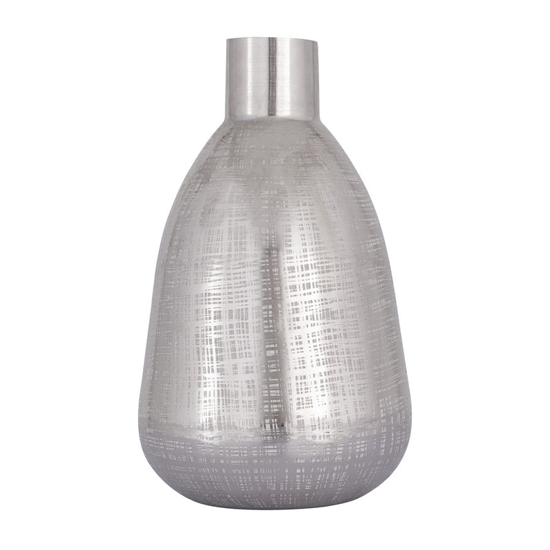 Atlas Lighting Bourne Large Vase | Transitional Polished Silver Metal | Console & Coffee Table Decor | 10 x 10 x 16 in | Model AC11116-02
