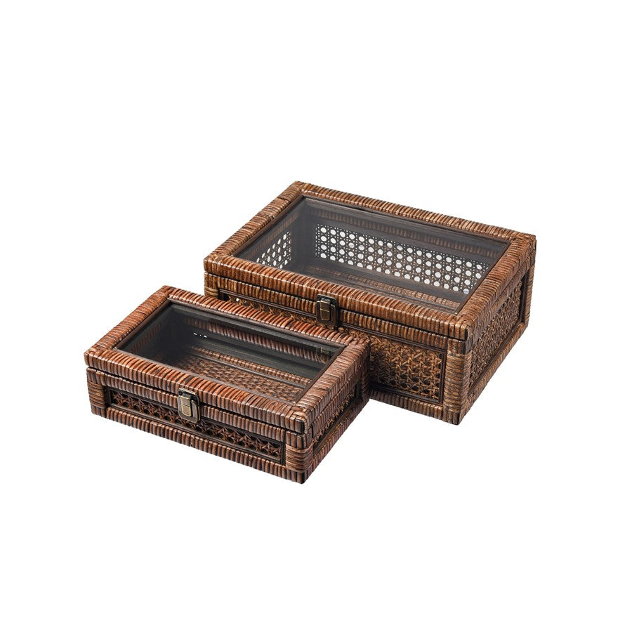Atlas Lighting Bowman Box Set of 2, Rich Brown